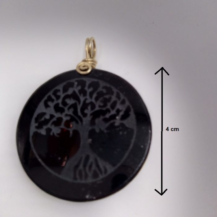 Pendentif Obsidienne noire arbre de vie