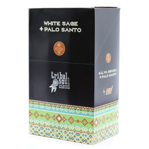 Bâtonnets d'Encens Tribal Soul Sauge Blanche et Palo Santo 12 x 15 gr