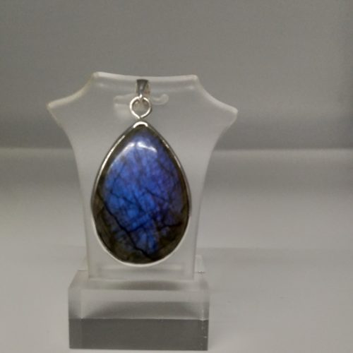 Pendentif argent massif Labradorite grand modèle