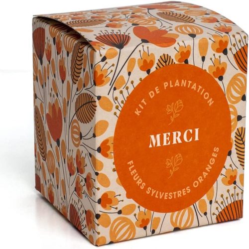 Merci, kit de plantation de fleurs sylvestres oranges