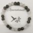 Bracelet Pierre de lune naturelle blanche et Labradorite, perles 6 mn